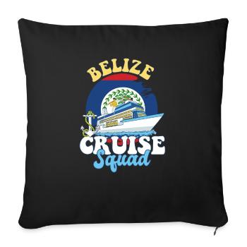 Voyage de vacances en famille Belize Cruise Squad - Housse de coussin décorative 45 x 45 cm - noir - Devant