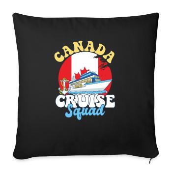 Voyage de vacances en famille de l’escouade de croisière au Canada - Housse de coussin décorative 45 x 45 cm - noir - Devant