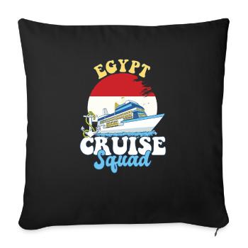 Voyage de vacances en famille à l’Escouade de croisière en Égypte - Housse de coussin décorative 45 x 45 cm - noir - Devant