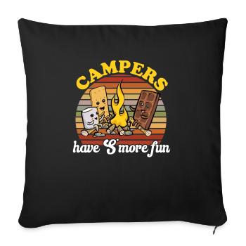 S'more Campfire Marshmallow Camping - Sofa pillowcase 17,3'' x 17,3'' (45 x 45 cm) - black - Front