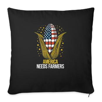 America Needs Farmers - Gift for USA Farmers - Sofa pillowcase 17,3'' x 17,3'' (45 x 45 cm) - black - Front
