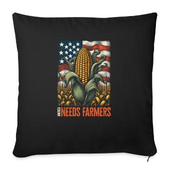 America Needs Farmers - Gift for USA Farmers - Sofa pillowcase 17,3'' x 17,3'' (45 x 45 cm) - black - Front