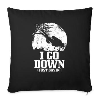 Diving Funny Vintage Diver Gift - Sofa pillowcase 17,3'' x 17,3'' (45 x 45 cm) - black - Front