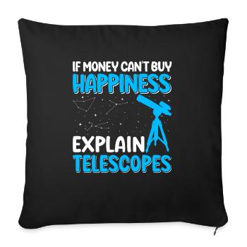 Stargazing Star Telescope - Sofa pillowcase 17,3'' x 17,3'' (45 x 45 cm) - black - Front