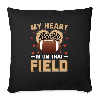 My Heart Is On That Field Football For America Foo - Sofa pillowcase 17,3'' x 17,3'' (45 x 45 cm) - black - Front