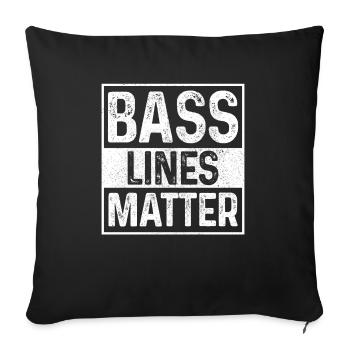 Bass Lines Matte Bassist DnB Funny - Sofa pillowcase 17,3'' x 17,3'' (45 x 45 cm) - black - Front