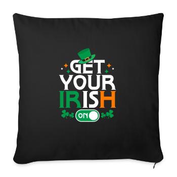 Get Your Irish On - Sofa pillowcase 17,3'' x 17,3'' (45 x 45 cm) - black - Front
