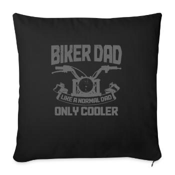 Moto Motard Papa Drôle Cadeau - Housse de coussin décorative 45 x 45 cm - noir - Devant