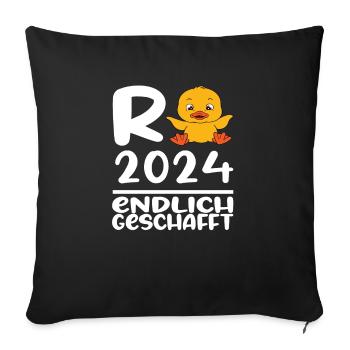Pension 2024 Pensionärin 2024 Rente 2024 - Sofakissenbezug 45 x 45 cm - Schwarz - Vorne