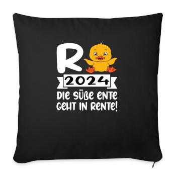 Pension 2024 Pensionärin 2024 Rente 2024 - Sofakissenbezug 45 x 45 cm - Schwarz - Vorne