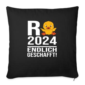 Pension 2024 Pensionärin 2024 Rente 2024 - Sofakissenbezug 45 x 45 cm - Schwarz - Vorne