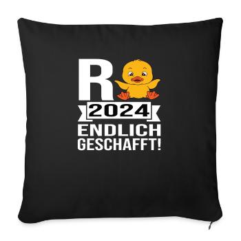 Pension 2024 Pensionärin 2024 Rente 2024 - Sofakissenbezug 45 x 45 cm - Schwarz - Vorne