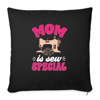 Machine à coudre Couturière Couture couture - Housse de coussin décorative 45 x 45 cm - noir - Devant