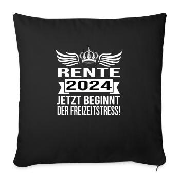 Pension 2024 Pensionärin 2024 Rente 2024 - Sofakissenbezug 45 x 45 cm - Schwarz - Vorne