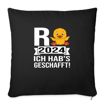 Pension 2024 Pensionärin 2024 Rente 2024 - Sofakissenbezug 45 x 45 cm - Schwarz - Vorne