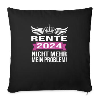 Pension 2024 Pensionärin 2024 Rente 2024 - Sofakissenbezug 45 x 45 cm - Schwarz - Vorne
