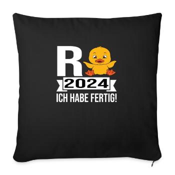 Pension 2024 Pensionärin 2024 Rente 2024 - Sofakissenbezug 45 x 45 cm - Schwarz - Vorne