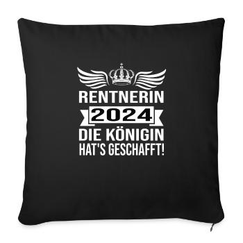 Pension 2024 Pensionärin 2024 Rente 2024 - Sofakissenbezug 45 x 45 cm - Schwarz - Vorne