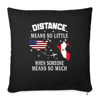 Distance Means So Little When Someone Means Much - Sofa pillowcase 17,3'' x 17,3'' (45 x 45 cm) - black - Front