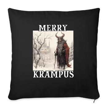 Krampus T Bayerischer Weihnachtsmann Kramperl - Sofakissenbezug 45 x 45 cm - Schwarz - Vorne