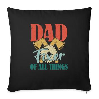 Réparateur polyvalent Papa - Menuiserie Wizard - Housse de coussin décorative 45 x 45 cm - noir - Devant