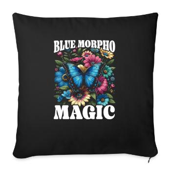 Butterfly Lover Insect Bug Blue Morpho Butterfly - Sofa pillowcase 17,3'' x 17,3'' (45 x 45 cm) - black - Front