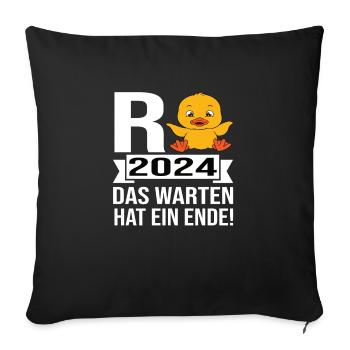 Pension 2024 Pensionärin 2024 Rente 2024 - Sofakissenbezug 45 x 45 cm - Schwarz - Vorne