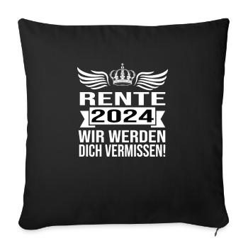 Pension 2024 Pensionärin 2024 Rente 2024 - Sofakissenbezug 45 x 45 cm - Schwarz - Vorne