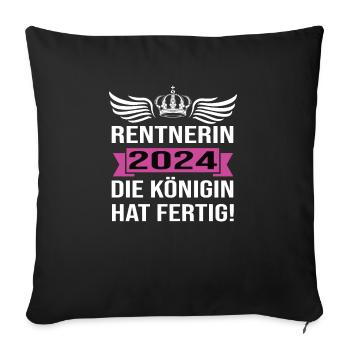 Pension 2024 Pensionärin 2024 Rente 2024 - Sofakissenbezug 45 x 45 cm - Schwarz - Vorne