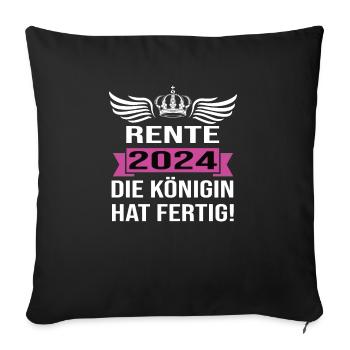 Pension 2024 Pensionärin 2024 Rente 2024 - Sofakissenbezug 45 x 45 cm - Schwarz - Vorne