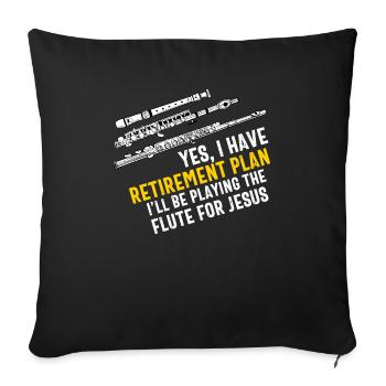 Flûtiste Chrétien Femmes Filles Hommes Flûtiste - Housse de coussin décorative 45 x 45 cm - noir - Devant