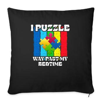Je suis perplexe bien au-delà de l’heure du coucher - Housse de coussin décorative 45 x 45 cm - noir - Devant