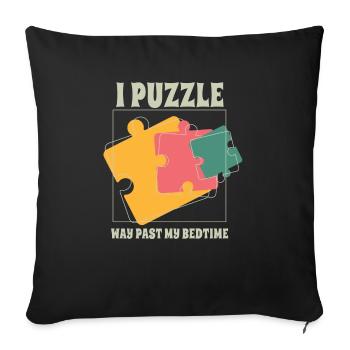 Je suis perplexe bien au-delà de l’heure du coucher - Housse de coussin décorative 45 x 45 cm - noir - Devant