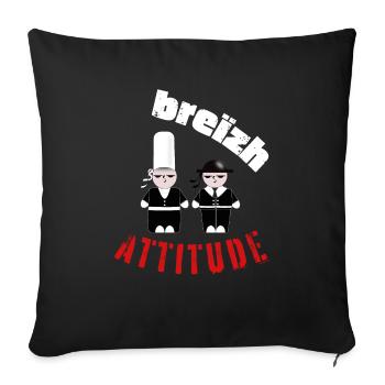 cadeau homme, femme, humour, t-shirt humoristique - Housse de coussin décorative 45 x 45 cm - noir - Devant