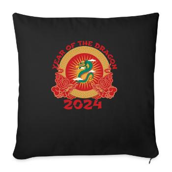 Chinese New Year Year Of The Dragon 2024 - Sofa pillowcase 17,3'' x 17,3'' (45 x 45 cm) - black - Front