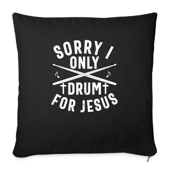 Tambour Chrétien Tambour Joueur Bâton Hommes Jésus - Housse de coussin décorative 45 x 45 cm - noir - Devant