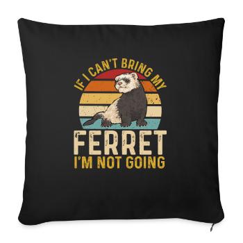 Furet, propriétaire de furet - Housse de coussin décorative 45 x 45 cm - noir - Devant