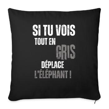 cadeau homme, femme, humour, t-shirt humoristique - Housse de coussin décorative 45 x 45 cm - noir - Devant