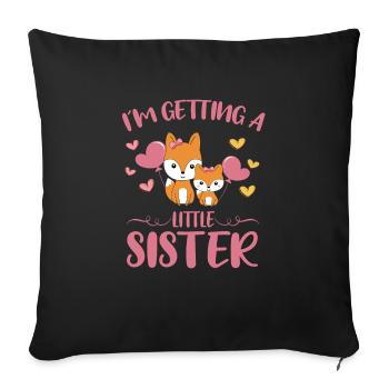 Baby Sister Reveal In Getting A Little Sister Fox - Sofa pillowcase 17,3'' x 17,3'' (45 x 45 cm) - black - Front