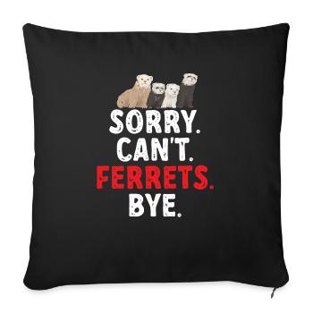 Furet, propriétaire de furet - Housse de coussin décorative 45 x 45 cm - noir - Devant