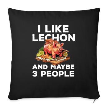 Filipino Philippines Women Men Filipino Food - Sofa pillowcase 17,3'' x 17,3'' (45 x 45 cm) - black - Front