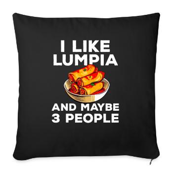 Philippines Philippines Femmes Hommes Cuisine philippine - Housse de coussin décorative 45 x 45 cm - noir - Devant