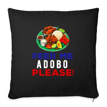 Philippines Philippines Femmes Hommes Cuisine philippine - Housse de coussin décorative 45 x 45 cm - noir - Devant