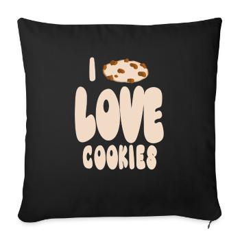 I love cookies - Sofa pillowcase 17,3'' x 17,3'' (45 x 45 cm) - black - Front