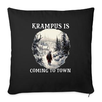 Krampus T | Costume de Krampus | Père Noël - Housse de coussin décorative 45 x 45 cm - noir - Devant