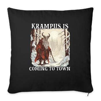 Krampus T | Costume de Krampus | Père Noël - Housse de coussin décorative 45 x 45 cm - noir - Devant