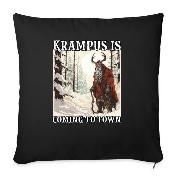 Krampus T Gruseliger Weihnachtsmann Kramperl - Sofakissenbezug 45 x 45 cm - Schwarz - Vorne