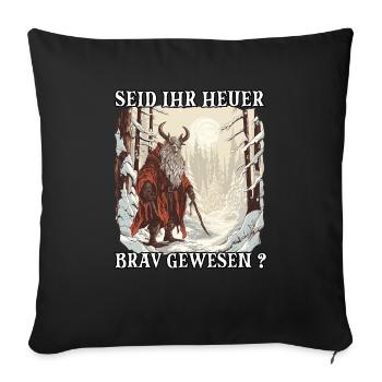 Le Krampus arrive | Kramperl | Krampus Costume - Housse de coussin décorative 45 x 45 cm - noir - Devant