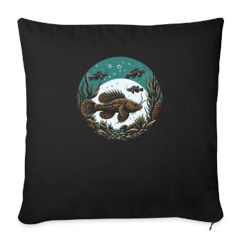Bristlenose Plecos Fish Lover Aquarium d’eau douce - Housse de coussin décorative 45 x 45 cm - noir - Devant