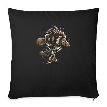 Bristlenose Plecos Fish Lover Aquarium d’eau douce - Housse de coussin décorative 45 x 45 cm - noir - Devant
